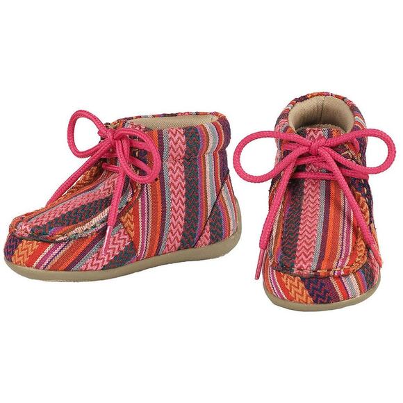 Blazin Roxx Kids/Girls Riley Raspberry Serape Stripe Shoe/Boots/Bootie - Picture 1 of 7